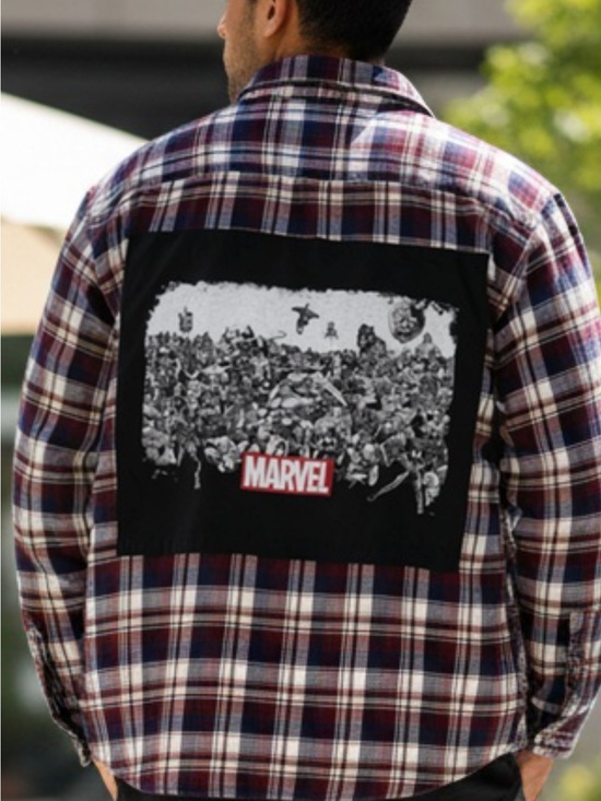 Viva Little Shop Handcrafted Other - Marvel Comics St. John’s Bay Upcycled Plaid Flannel Shirt Men’s 4XLT OOAK